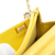 Chanel AB Chanel Yellow Polyester Fabric CC Quilted Metallic Wallet On Chain Italy
