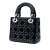Christian Dior AB Dior Black Satin Fabric Mini Cannage Strass Crystal Embellished Lady Dior Italy