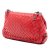 Bottega Veneta Red Mini Nappa Intrecciato Expandable Chain Flap Crossbody Italy