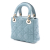 Christian Dior B Dior Blue Light Blue Lambskin Leather Leather Mini Lambskin Cannage Lady Dior Italy