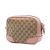 Gucci AB Gucci Brown Beige with Pink Canvas Fabric GG Bree Crossbody Italy