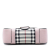 Burberry B Burberry Pink Calf Leather Small Haymarket Check Trimmed Dickens Crossbody Italy