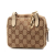 Gucci B Gucci Brown Beige with White Canvas Fabric GG Crossbody Italy