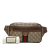 Gucci AB Gucci Brown Beige Coated Canvas Fabric Small GG Supreme Ophidia Belt Bag Italy