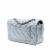 Chanel Classic Single Flap Mini Lambskin Leather Matelassè Shoulder Bag Metallic Silver