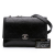 Chanel B Chanel Black Calf Leather CC Quilted Crumpled skin and Grosgrain Flap Italy