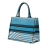 Christian Dior B Dior Blue Light Blue Canvas Fabric Medium Embroidered Zebra D Jungle Pop Book Tote Italy