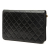 Chanel B Chanel Black Lambskin Leather Leather Medium CC Quilted Lambskin Single Flap France