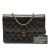 Chanel B Chanel Black Lambskin Leather Leather Medium CC Quilted Lambskin Single Flap France