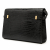 Saint Laurent Paris Manhattan Leather Crocodile-Embossed Flap Clutch Black