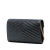 Saint Laurent Black Calf Leather Quilted Chevron skin Polka Dot Monogram Envelope Chain Wallet Italy