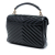 Saint Laurent B Saint Laurent Black Calf Leather Medium Chevron Studded skin Monogram College Satchel Italy