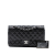 Chanel B Chanel Black Lambskin Leather Leather Medium Classic Perforated Lambskin Double Flap France