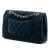 Chanel B Chanel Blue Navy Velvet Fabric Medium Classic Double Flap France