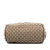 Gucci B Gucci Brown Beige Canvas Fabric GG Sukey Satchel Italy