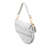 Christian Dior AB Dior Gray Canvas Fabric Oblique Embroidered Saddle Bag Italy