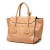 Prada B Prada Brown Beige Calf Leather Glace Sound Lock Satchel Italy