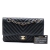Chanel B Chanel Black Lambskin Leather Leather Medium Classic Chevron Lambskin Double Flap France