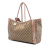 Gucci B Gucci Brown Beige with Pink Canvas Fabric Medium GG Bella Tote Italy