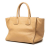 Prada B Prada Brown Beige Calf Leather Vitello Daino Front Pocket Open Convertible Tote Italy