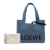 Loewe AB LOEWE Blue Raffia Natural Material Medium Font Tote Madagascar