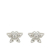 Chanel AB Chanel Silver Silver Plated Metal CC Crystal Butterfly Push Back Earrings Italy