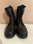 Ferragamo Black lace-up combat boots