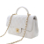 Chanel AB Chanel White Lambskin Leather Leather Mini Rectangular Lambskin Top Handle Flap France