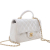 Chanel AB Chanel White Lambskin Leather Leather Mini Rectangular Lambskin Top Handle Flap France