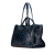 Chanel B Chanel Blue Navy Calf Leather Medium Glazed skin and Caviar Deauville Tote Italy