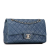 Chanel B Chanel Blue Peacock Caviar Leather Leather Medium Classic Caviar Double Flap France