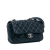 Chanel AB Chanel Blue Navy Lambskin Leather Leather CC Quilted Perforated Lambskin Single Flap Italy