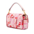Fendi B Fendi Pink Canvas Fabric Zucca Embroidered Baguette Satchel Italy