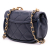 Chanel AB Chanel Blue Navy Calf Leather Mini CC Quilted skin Round Moon Messenger Flap Italy