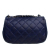 Chanel Blue Mini Rectangular Classic Lambskin Crystal Single Flap Italy