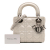 Christian Dior B Dior Silver Lambskin Leather Leather Mini Iridescent Lambskin Cannage Lady Dior Italy