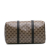 Gucci B Gucci Brown Beige Coated Canvas Fabric Medium GG Crystal Joy Boston Bag Italy