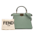 Fendi AB Fendi Green Mint Calf Leather Petite Peekaboo ISeeU Satchel Italy