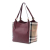 Burberry B Burberry Purple Magenta Calf Leather Grained skin and House Check Canvas Canterbury Tote Italy