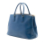 Prada B Prada Blue Saffiano Leather Large Lux Galleria Double Zip Tote Italy