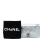Chanel Silver Mini Quilted Chevron Sheepskin Mademoiselle Vintage Flap Italy