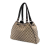 Gucci B Gucci Brown Beige Canvas Fabric Medium GG Braided Peggy Tote Italy