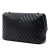 Chanel Black Lambskin Leather Leather Jumbo Classic Chevron Lambskin Double Stitch Single Flap Italy
