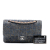 Chanel B Chanel Blue Tweed Fabric Medium Classic Double Flap France