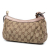 Gucci B Gucci Brown Beige Canvas Fabric GG Lovely Heart Pochette Italy