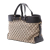 Gucci B Gucci Brown Beige Canvas Fabric GG Tote Italy