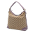 Gucci B Gucci Brown Beige Canvas Fabric Small GG Miss GG Hobo Italy