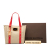 Louis Vuitton B Louis Vuitton Brown Beige with Red Canvas Fabric Antigua Cabas MM France