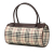 Burberry AB Burberry Brown Beige Canvas Fabric House Check Barrel Handbag United Kingdom