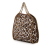 Stella McCartney AB Stella McCartney White with Brown Canvas Fabric Falabella Leopard Printed Fold Over Tote Italy